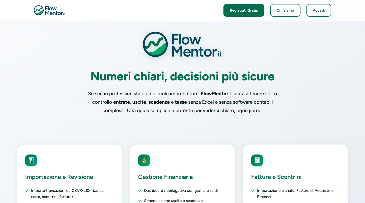 FlowMentor - SaaS gestione finanziaria